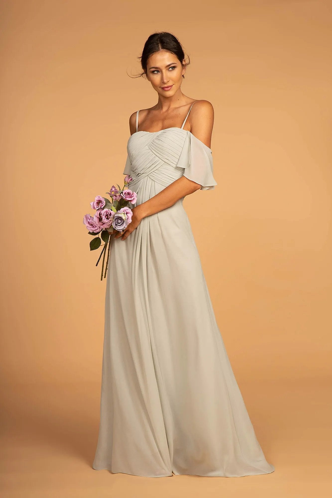 Spaghetti Strap Chiffon Long Dress by Tux-USA