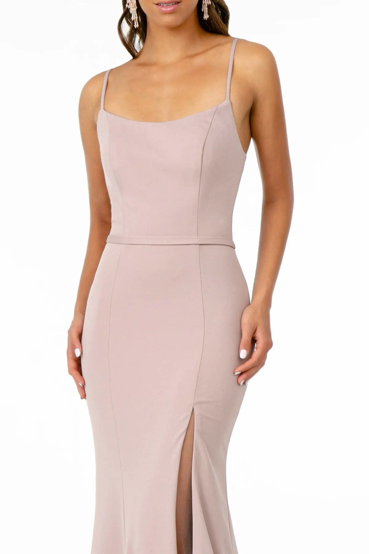 Rome Jersey Illusion Side Slit Long Dress by Tux-USA