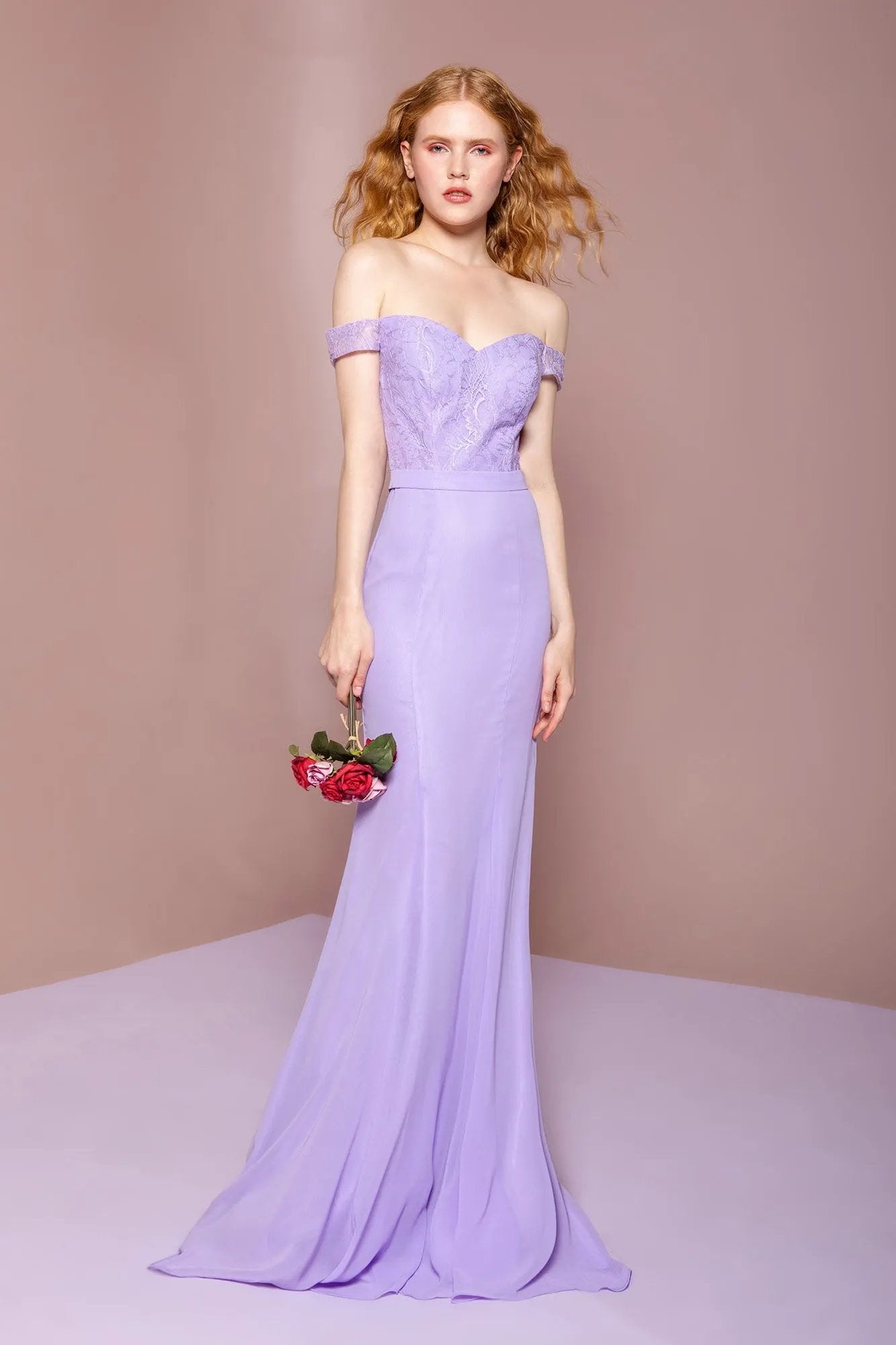 Lace Embellished Bodice Chiffon Mermaid Dress For Women Open Back Tux USA by Tux-USA