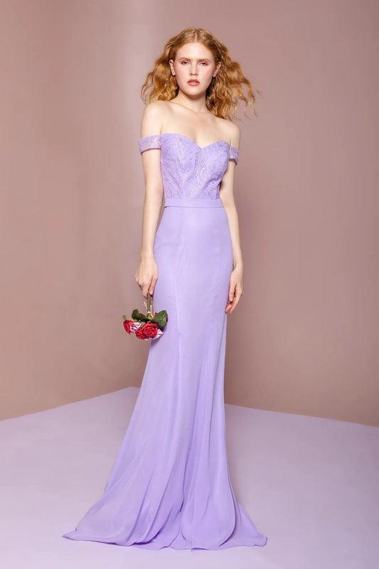 Lace Embellished Bodice Chiffon Mermaid Dress For Women Open Back Tux USA by Tux-USA
