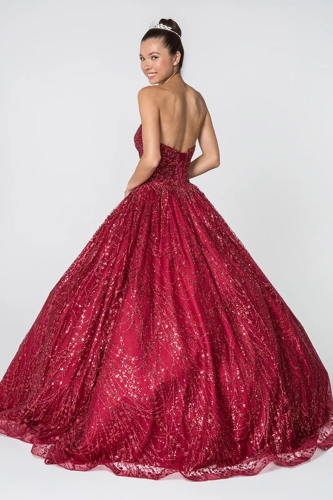 Glitter and Jewel Embellished Quinceanera Dress by Tux-USA