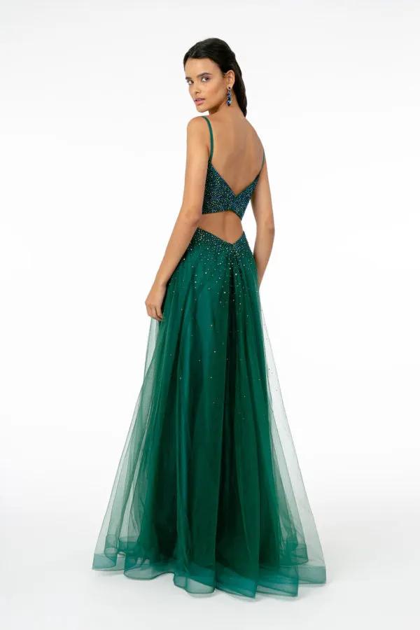 Ravishing Bead Embellished Plunging Neck Long Dress from Elizabeth K by Tux-USA