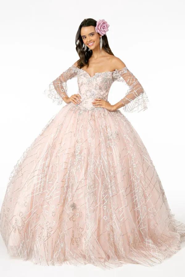 Sweetheart Neckline Glitter Mesh Quinceanera Dress by Tux-USA
