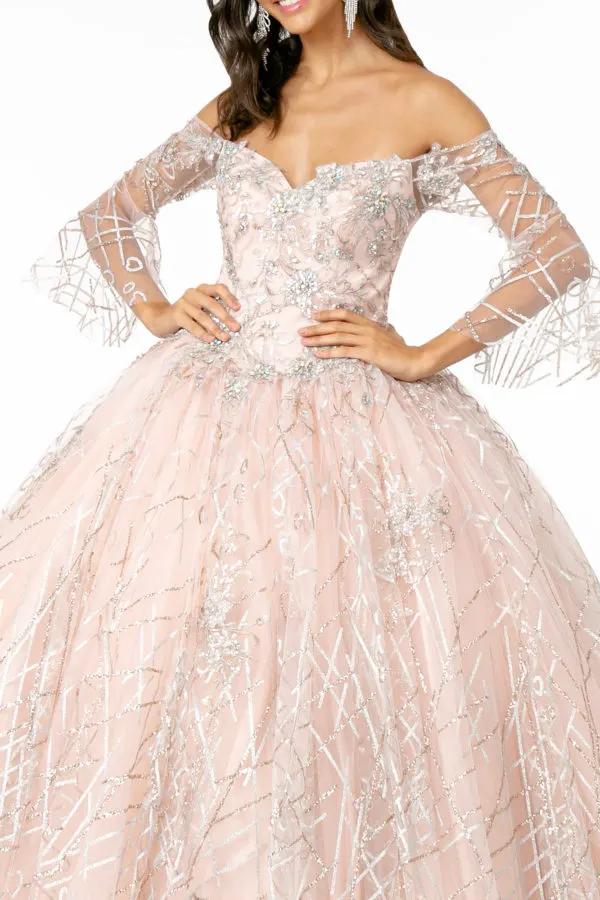Sweetheart Neckline Glitter Mesh Quinceanera Dress by Tux-USA