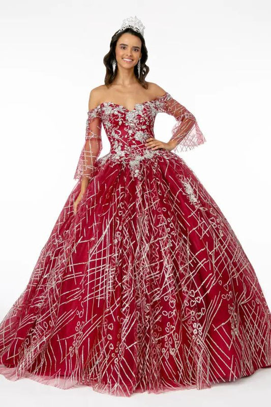 Sweetheart Neckline Glitter Mesh Quinceanera Dress by Tux-USA