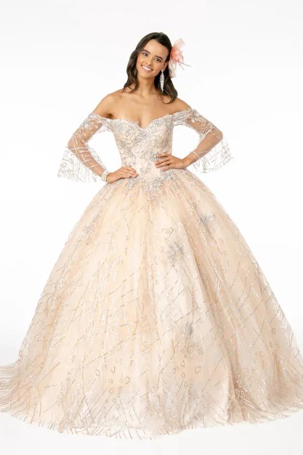Sweetheart Neckline Glitter Mesh Quinceanera Dress by Tux-USA