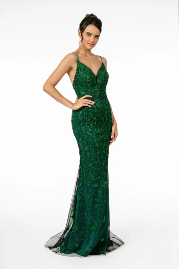 Glitter Mesh Mermaid Long Dress by Tux-USA