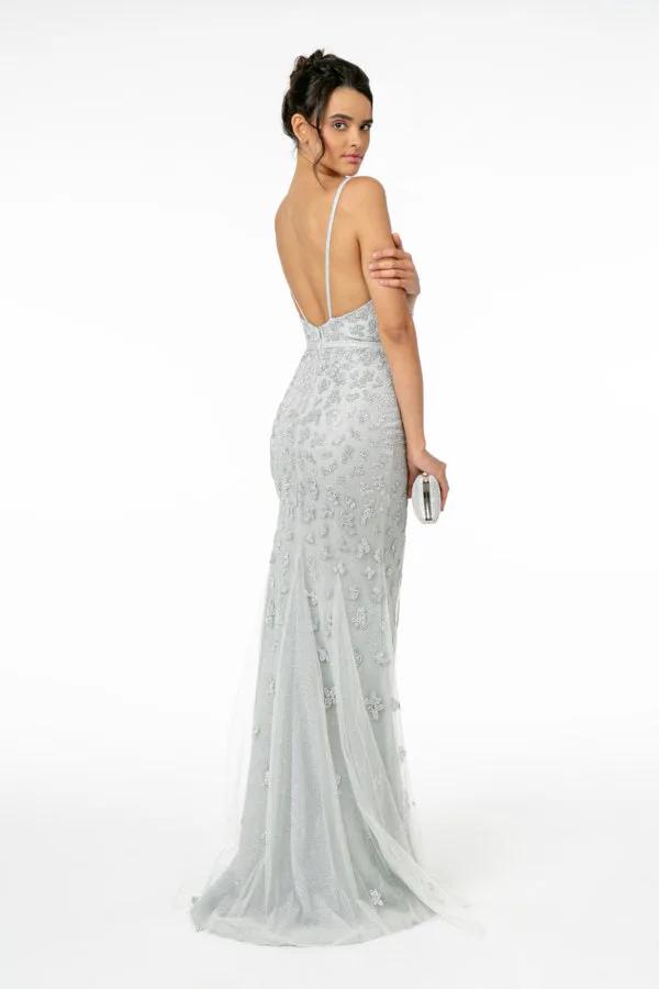 Glitter Mesh Mermaid Long Dress by Tux-USA