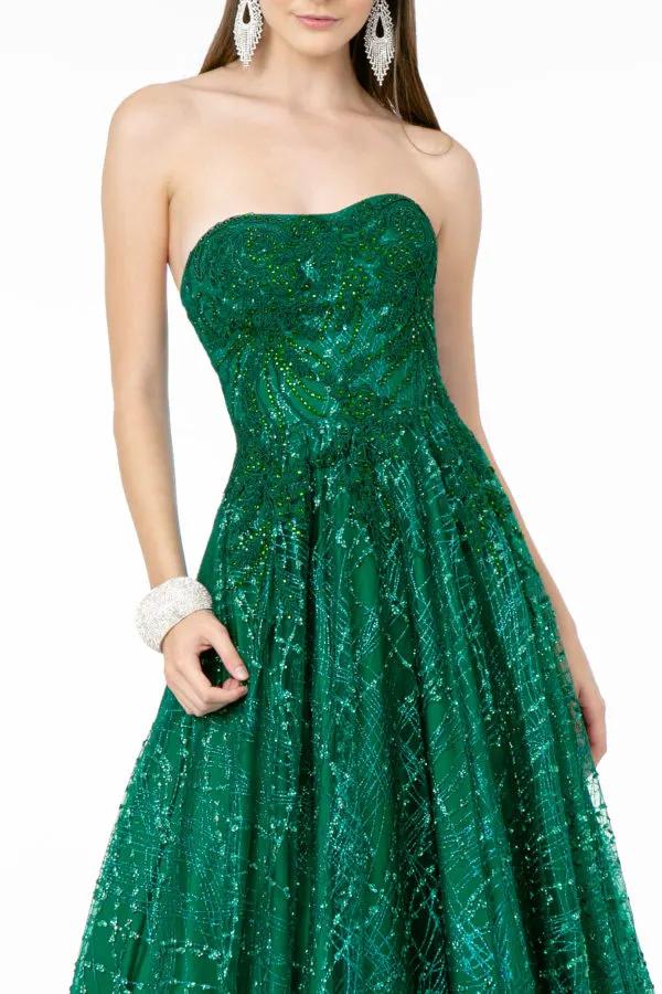 Glitter Mesh A-Line Long Dress by Tux-USA