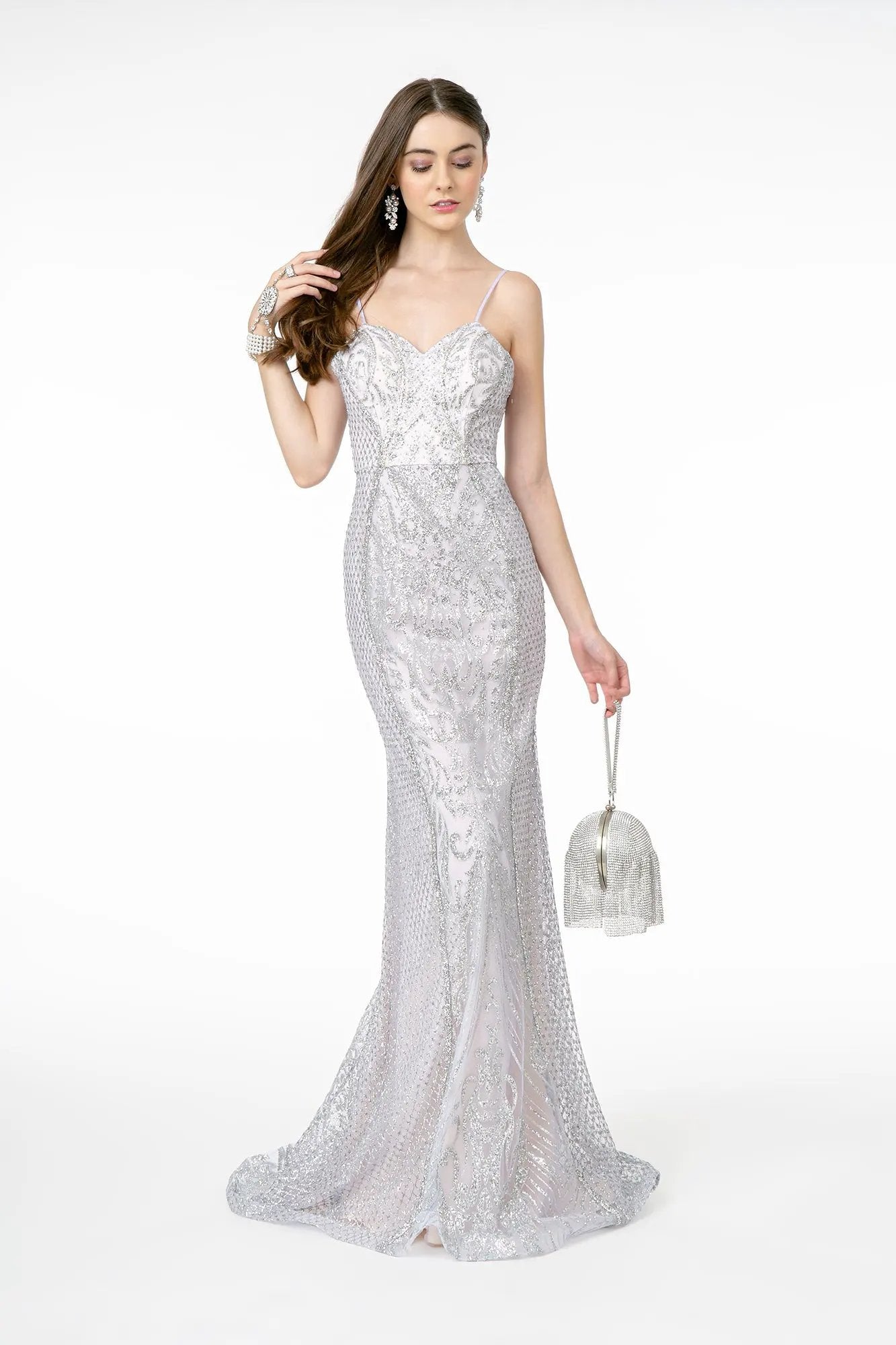 Glitter Mesh Sweetheart Mermaid Long Dress by Tux-USA