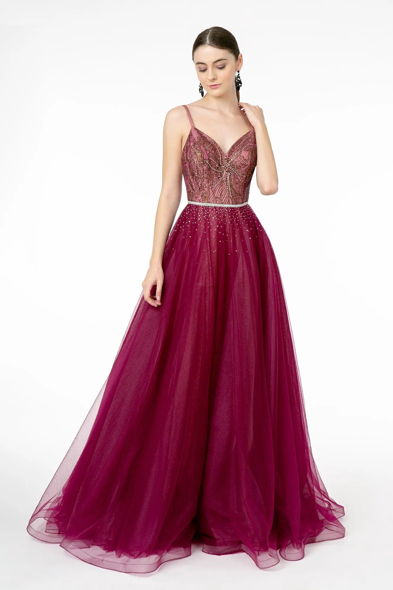 Ethereal Embellished V-neck Evening Dress from Elizabeth K by Tux-USA