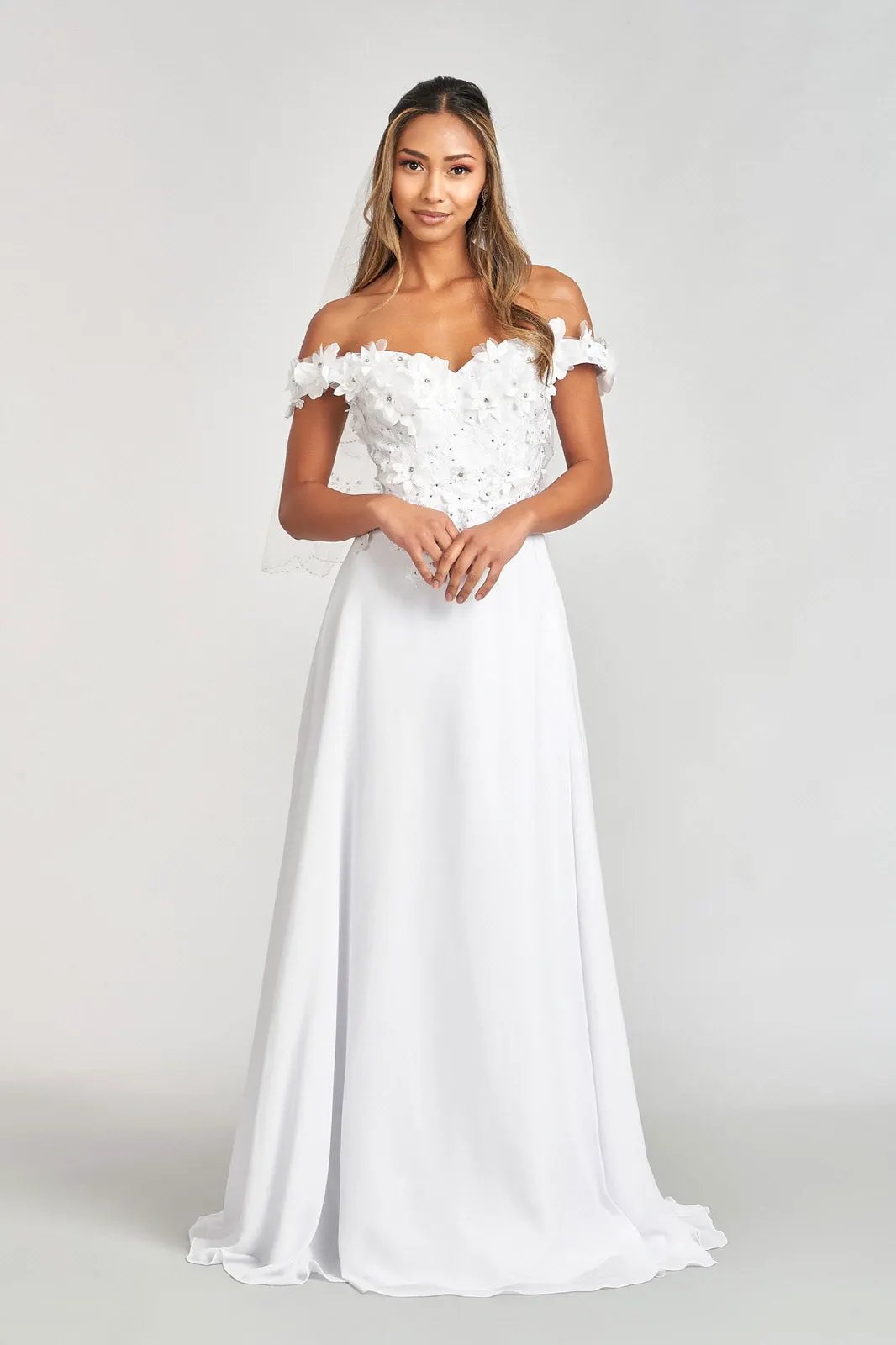 Sublime Off-shoulder Floral Neckline A-line Maxi Dress from Elizabeth K by Tux-USA