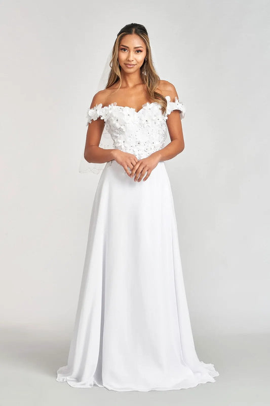 Sublime Off-shoulder Floral Neckline A-line Maxi Dress from Elizabeth K by Tux-USA