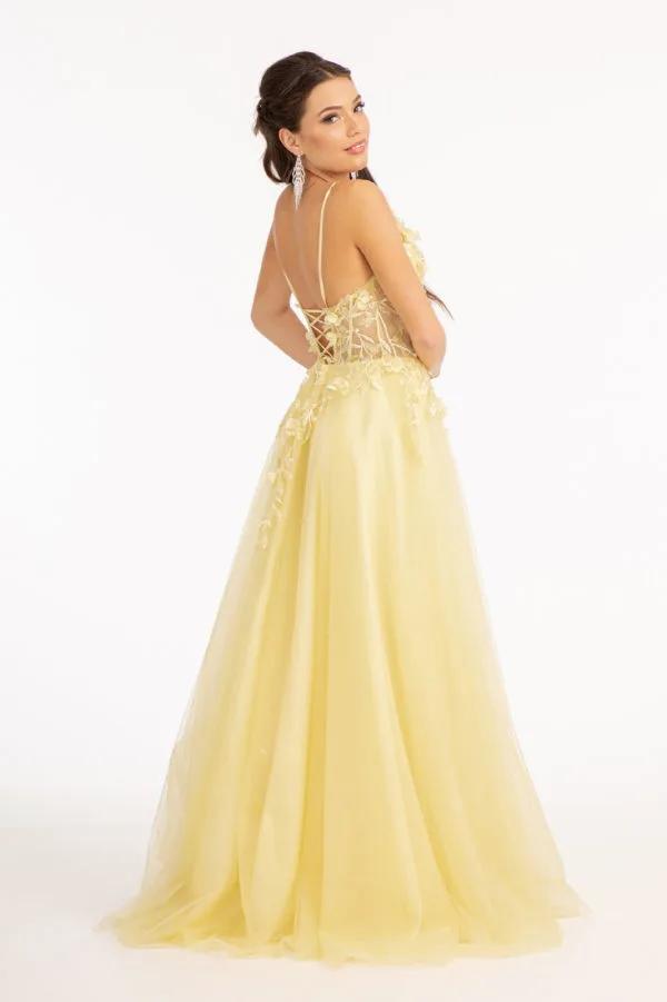 3-D Flower Applique Glitter Mesh A-line Dress w/ Embroidery and Sequin by Tux-USA