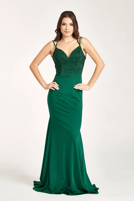 Sweetheart Neckline Jersey Mermaid Dress w/ Beads Embellished by Tux-USA