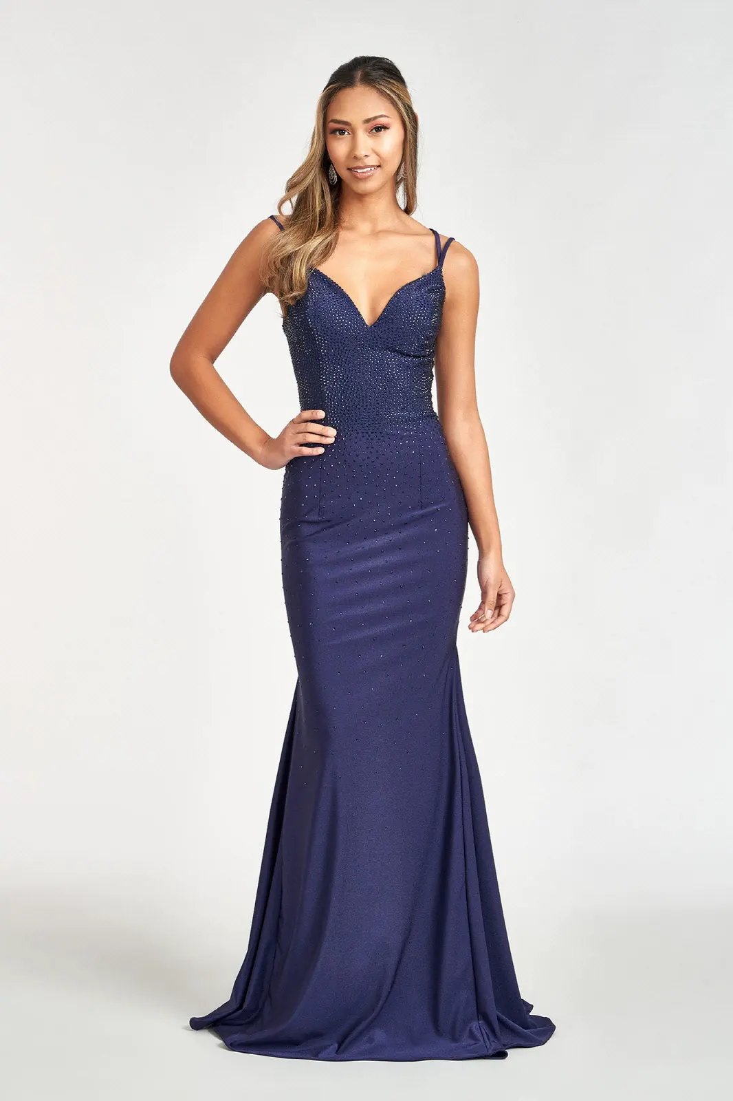 Sweetheart Neckline Jersey Mermaid Dress w/ Beads Embellished by Tux-USA
