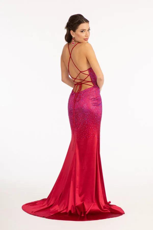 Sweetheart Beads Embellished Satin Mermaid Dress by Tux-USA