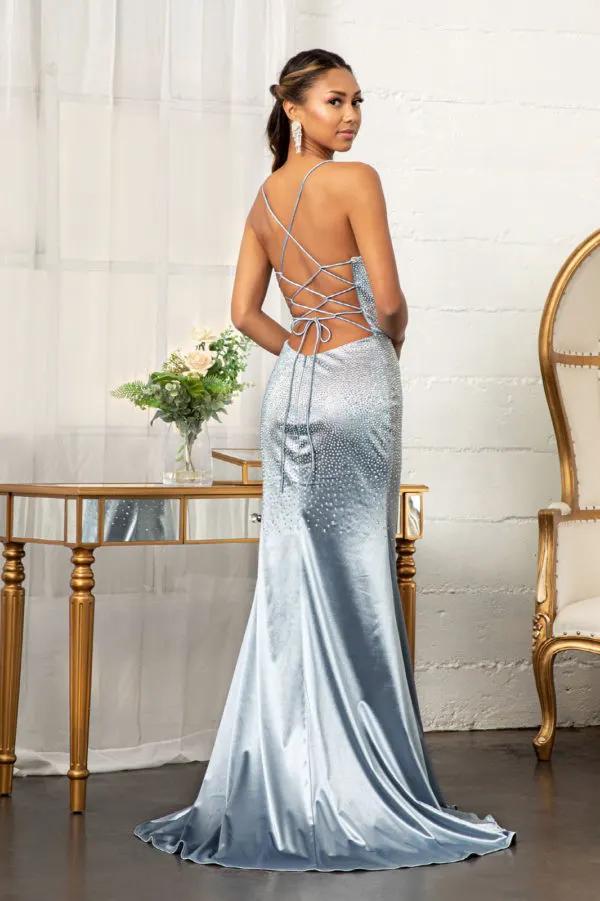 Sweetheart Beads Embellished Satin Mermaid Dress by Tux-USA