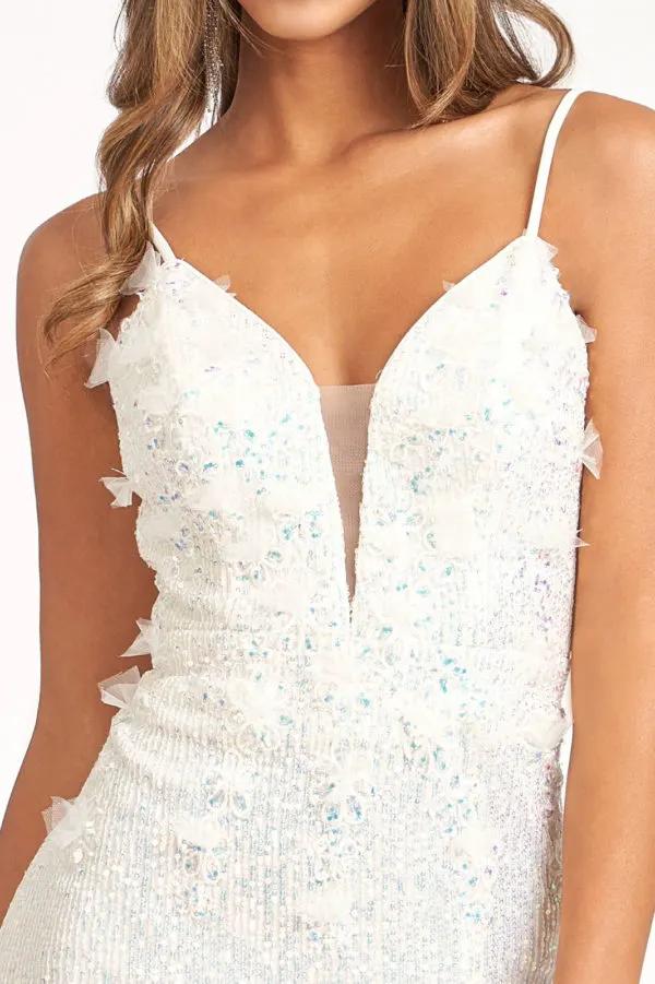 Sequin Embellished Embroidered Mermaid Dress w/ Side Slit by Tux-USA