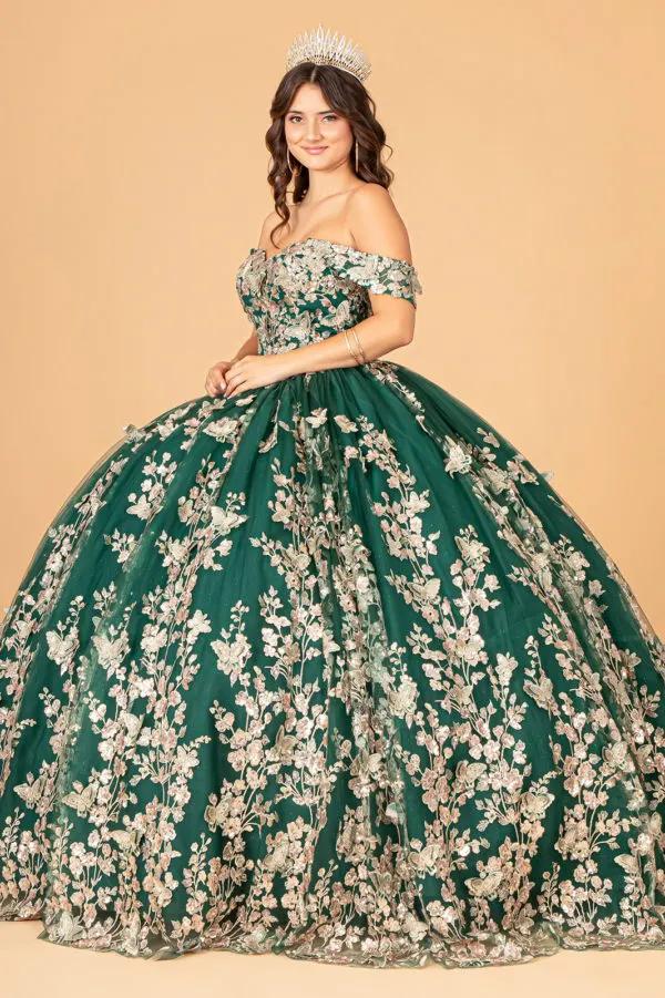 3-D Butterfly Applique Sweetheart Quinceanera Dress w/ Corset Back by Tux-USA