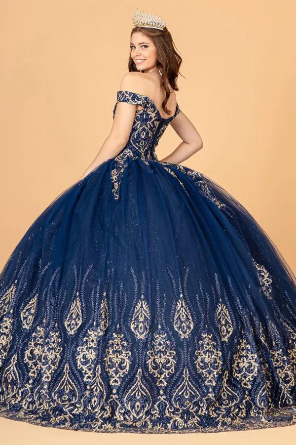 Glitter Mesh Quinceanera Dress w/ Sequin and Beads by Tux-USA