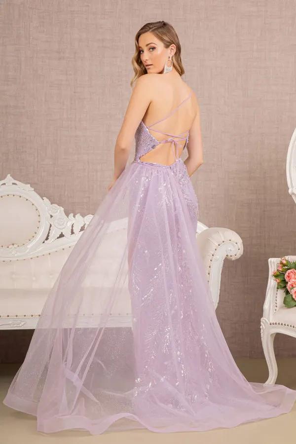 Dress Jewel Mermaid With Sheer Slit Detachable Side Mesh Layer Long by Tux-USA