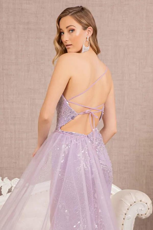 Dress Jewel Mermaid With Sheer Slit Detachable Side Mesh Layer Long by Tux-USA