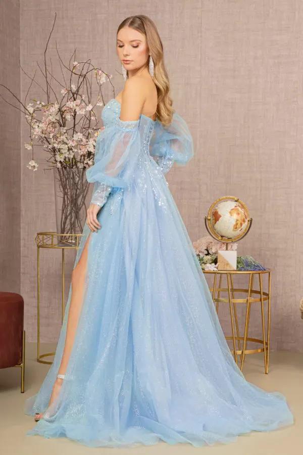 Sequin Glitter Sheer Bodice Illusion Sweetheart A-line Mesh Dress by Tux-USA
