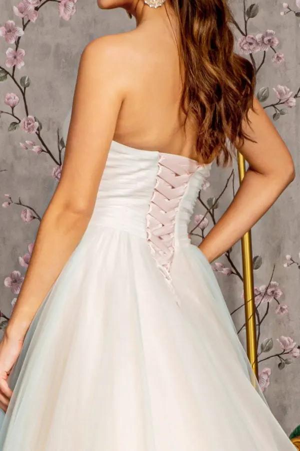Sweethearted Strapless Mesh Layered A-Line Prom Dress by Tux-USA