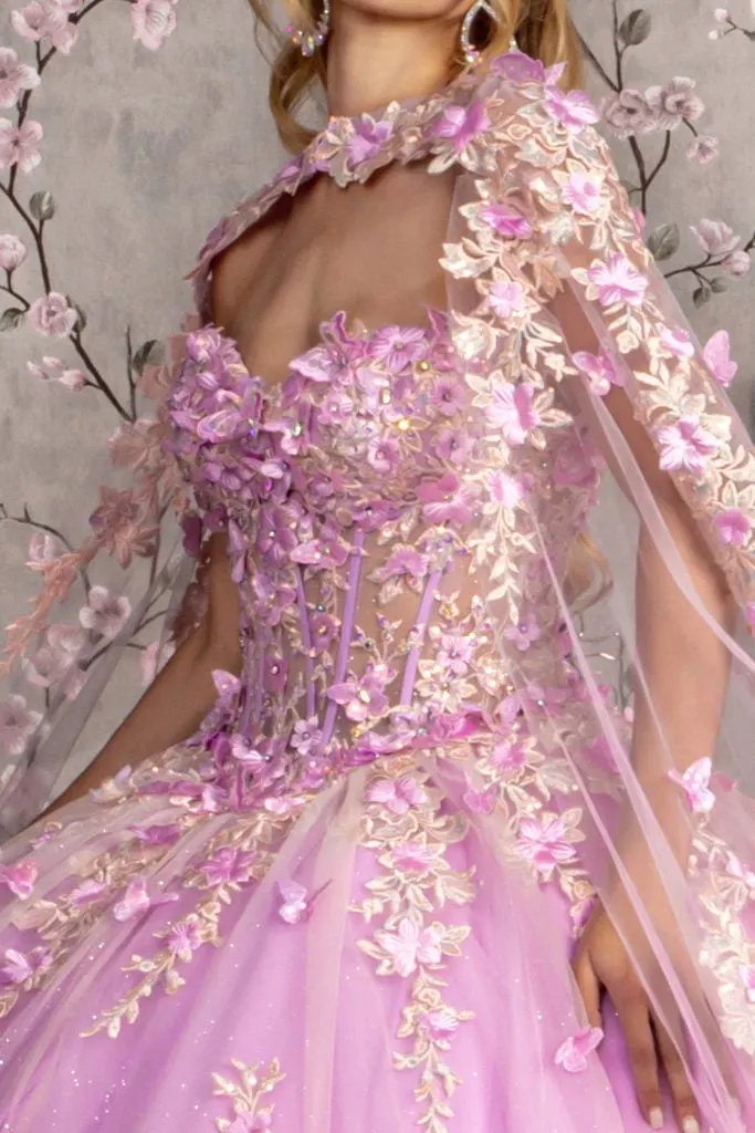 Sheer Bodice Strapless Sweetheart Mesh Ball Gown w/ Side Mesh Long Drapes by Tux-USA