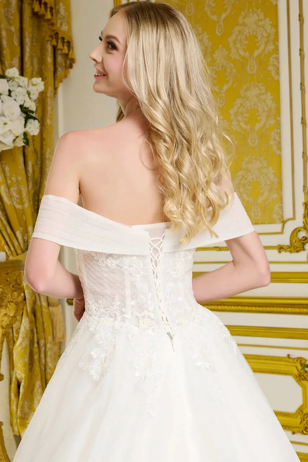 Wedding Gown A Voluminous A-Line Silhouette, With Shimmering Beads, Intricate Embroidery, And Sequins by Tux-USA