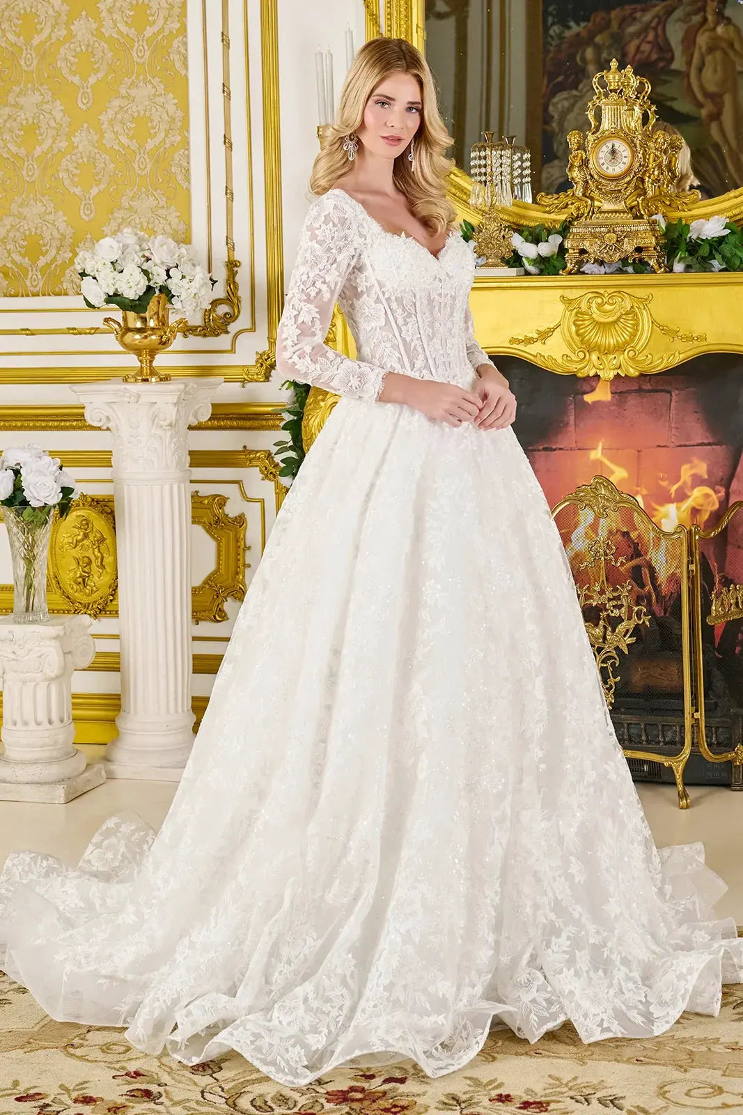 Wedding dress, beads, embroidery and sparkling sequins by Tux-USA