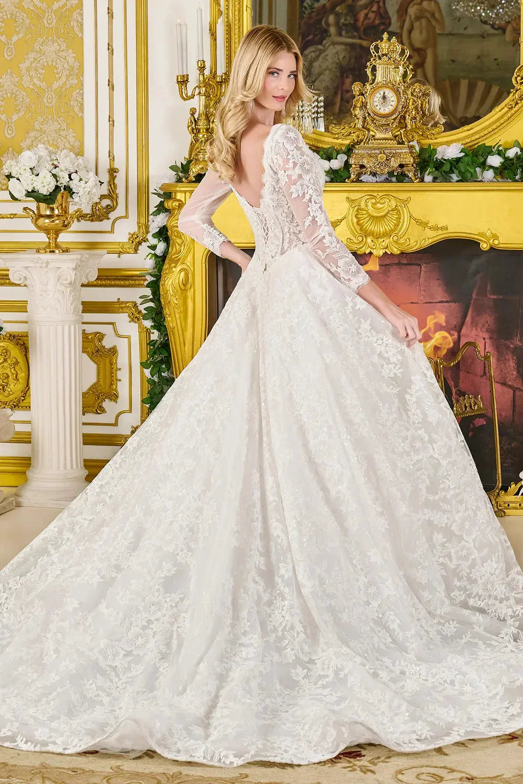 Wedding dress, beads, embroidery and sparkling sequins by Tux-USA