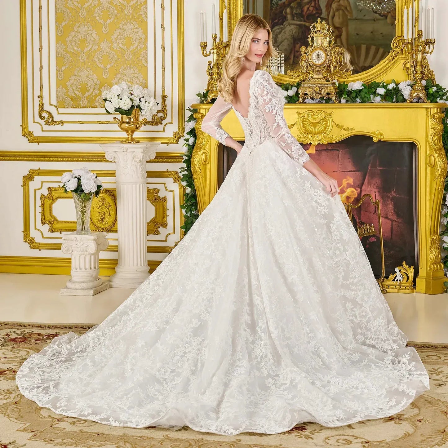 Wedding dress, beads, embroidery and sparkling sequins by Tux-USA