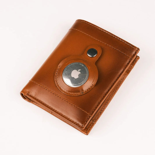 Glendo Apple AirTag Slot Leather Wallet, Handcrafted, Unisex by TORONATA