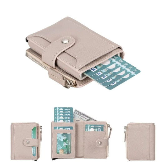 Glenrock Genuine Cowhide Leather Pop Up Card Holder Wallet by TORONATA