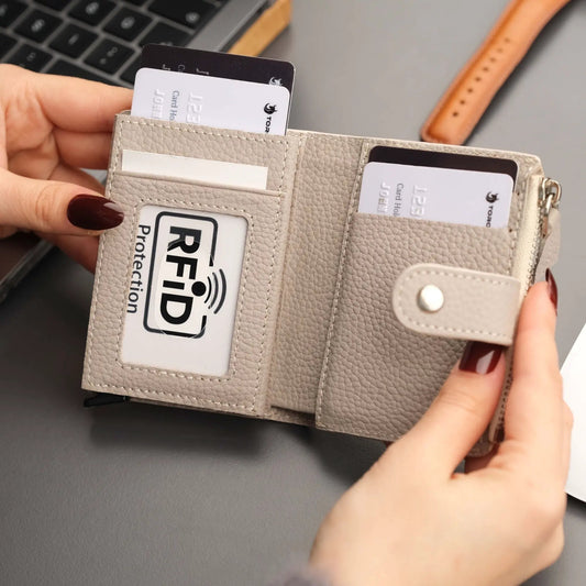 Glenrock Mink Leather Pop-up Cardholder Wallet by TORONATA