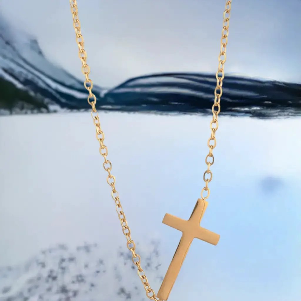 14K gold necklace | Gold Plated Cross Pendant Necklace by Nichestar