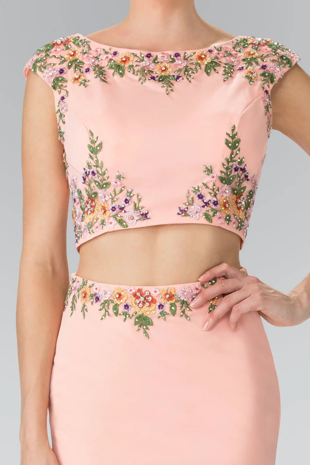 wo-Piece Embroidered Pencil Skirt Dress by Tux-USA