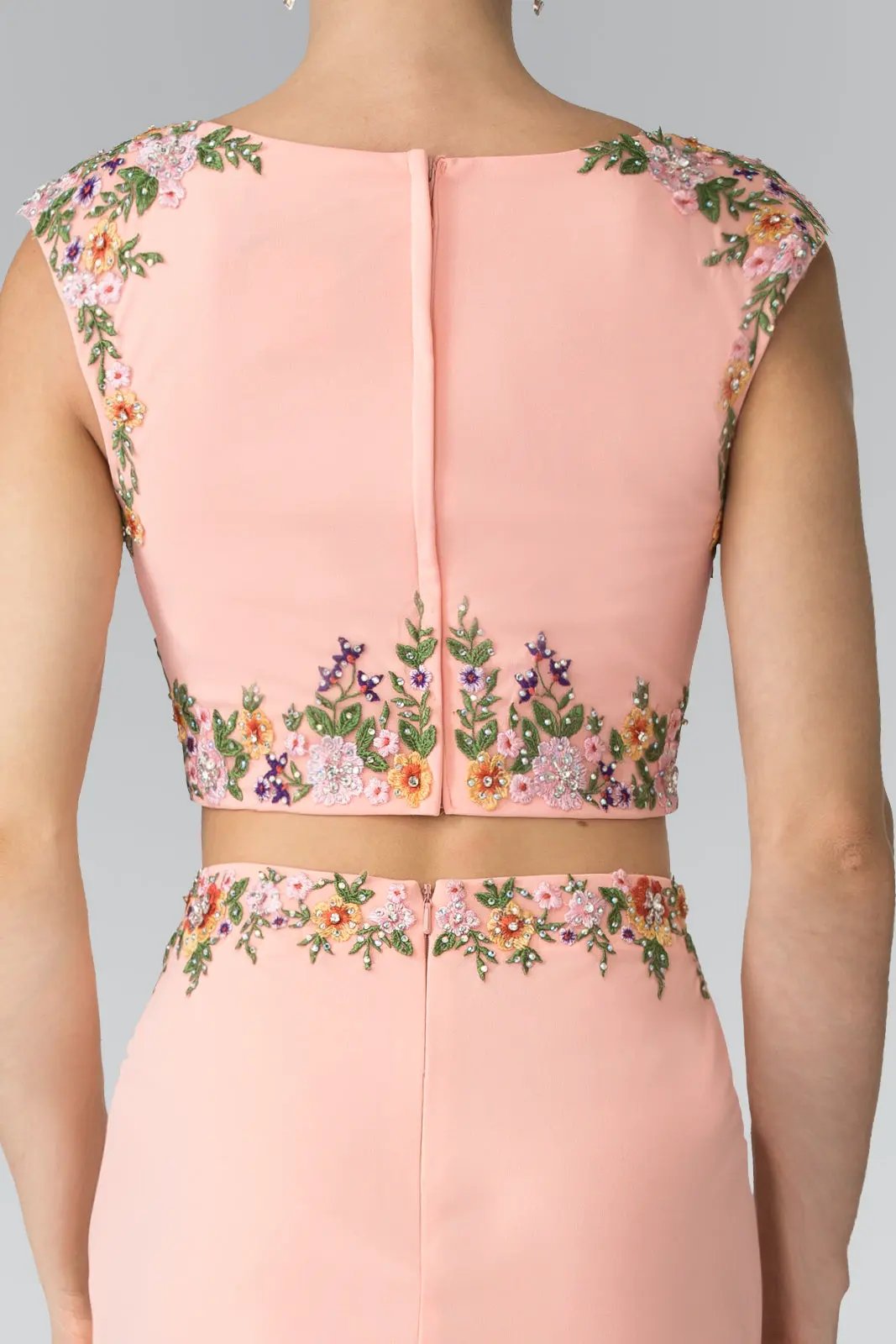 wo-Piece Embroidered Pencil Skirt Dress by Tux-USA