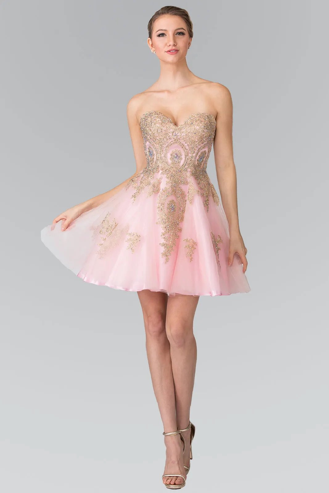 Sweethearted A-line Tulle Short Dress with Corset Back by Tux-USA