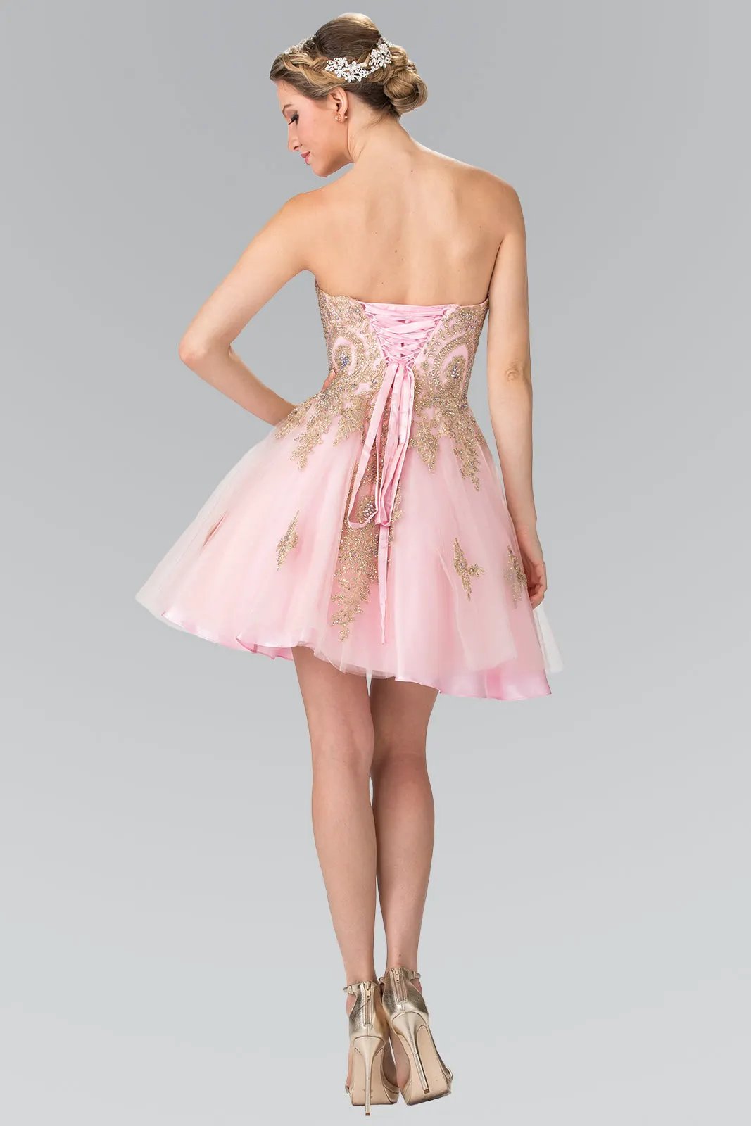 Sweethearted A-line Tulle Short Dress with Corset Back by Tux-USA