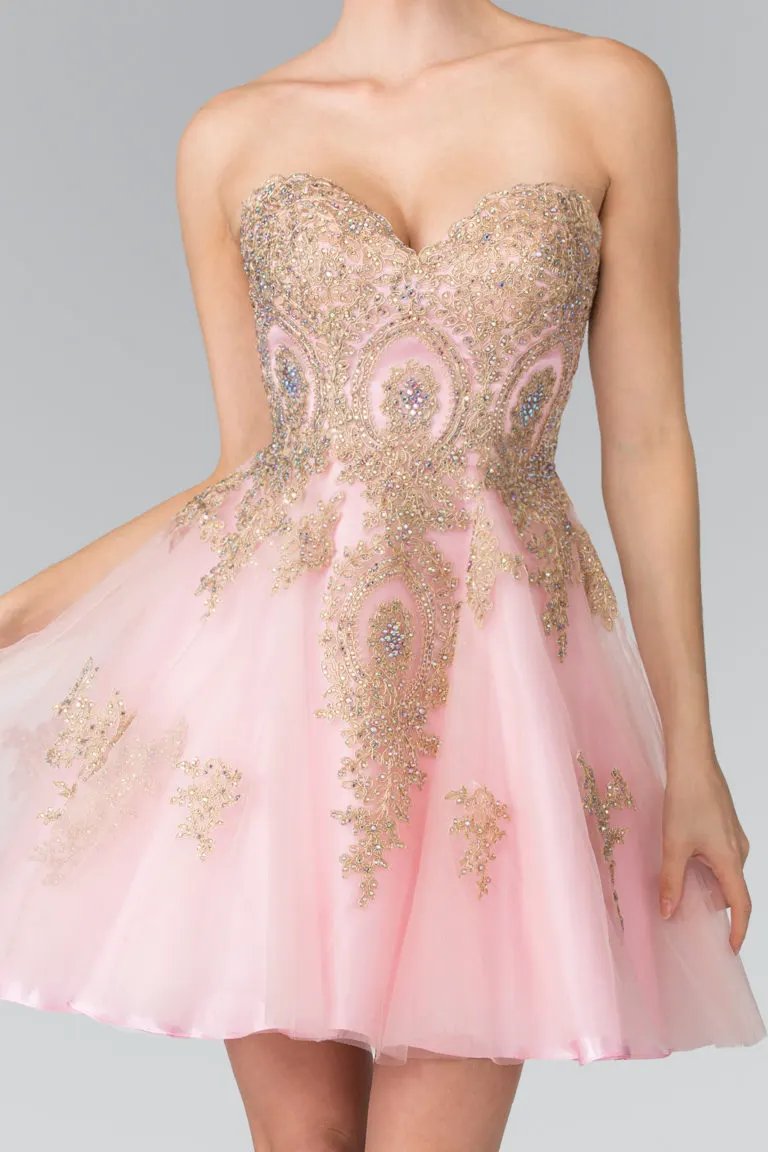 Sweethearted A-line Tulle Short Dress with Corset Back by Tux-USA