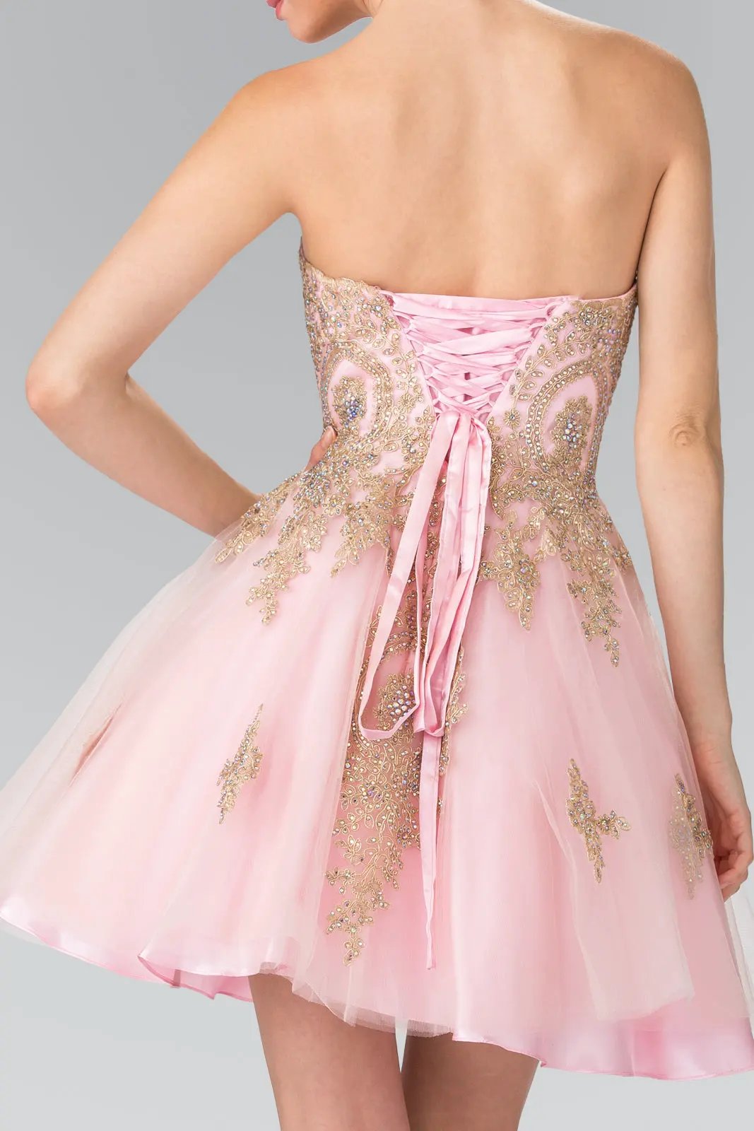 Sweethearted A-line Tulle Short Dress with Corset Back by Tux-USA