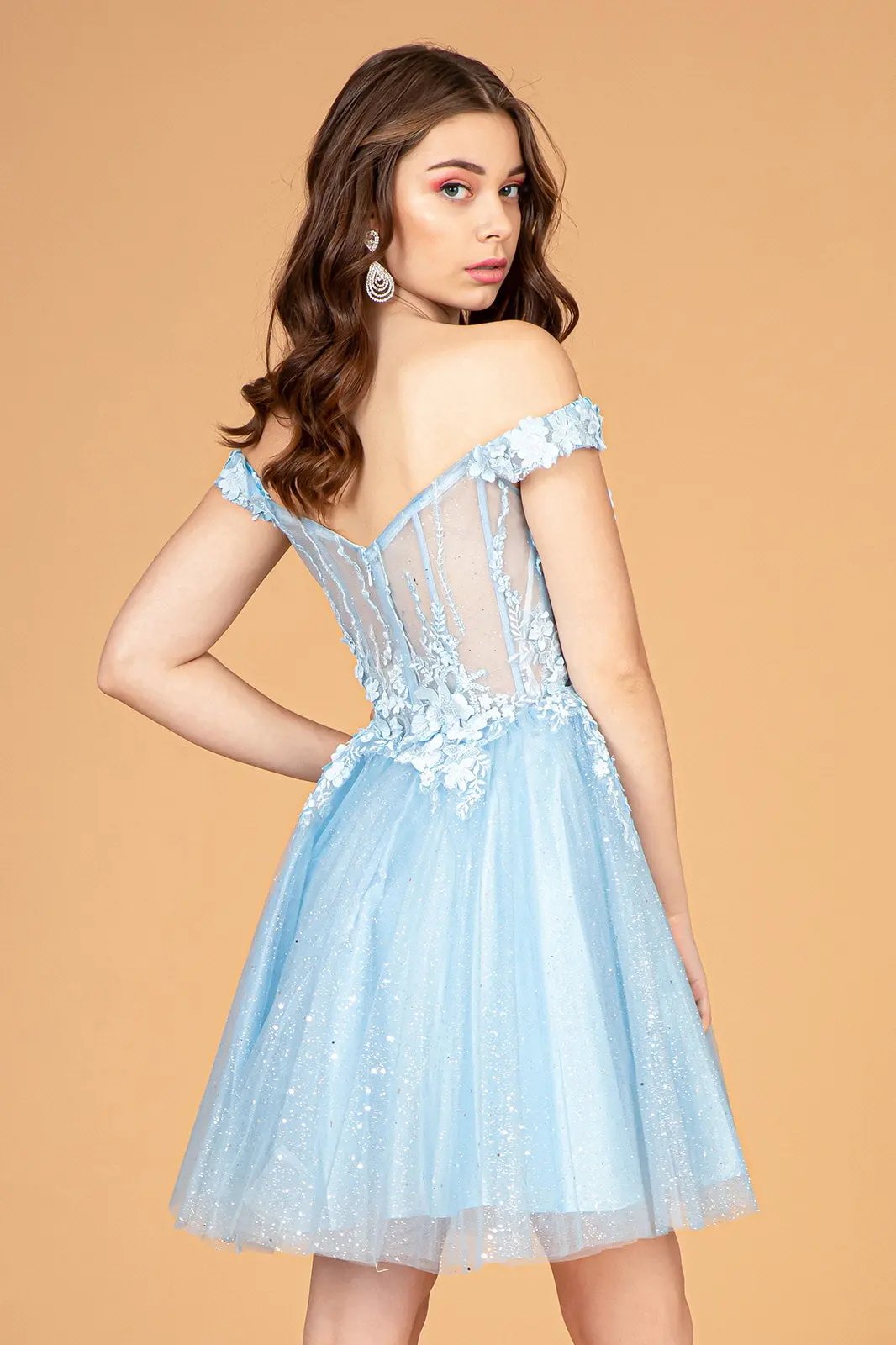 Illusion Sweetheart Mesh Babydoll Short Dress w/ Sheer Bodice by Tux-USA