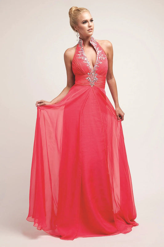 Halter neckline A-line dress by Tux-USA