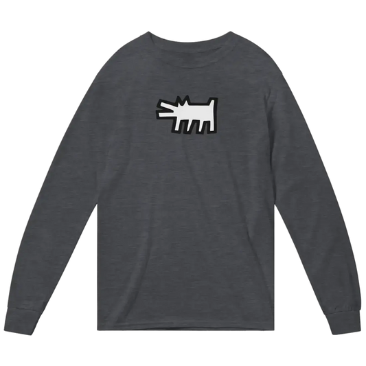 Haring's - The Barking Dog Icon, 1990 Street Art Long Sleeve Shirt by Art-O-Rama Shop