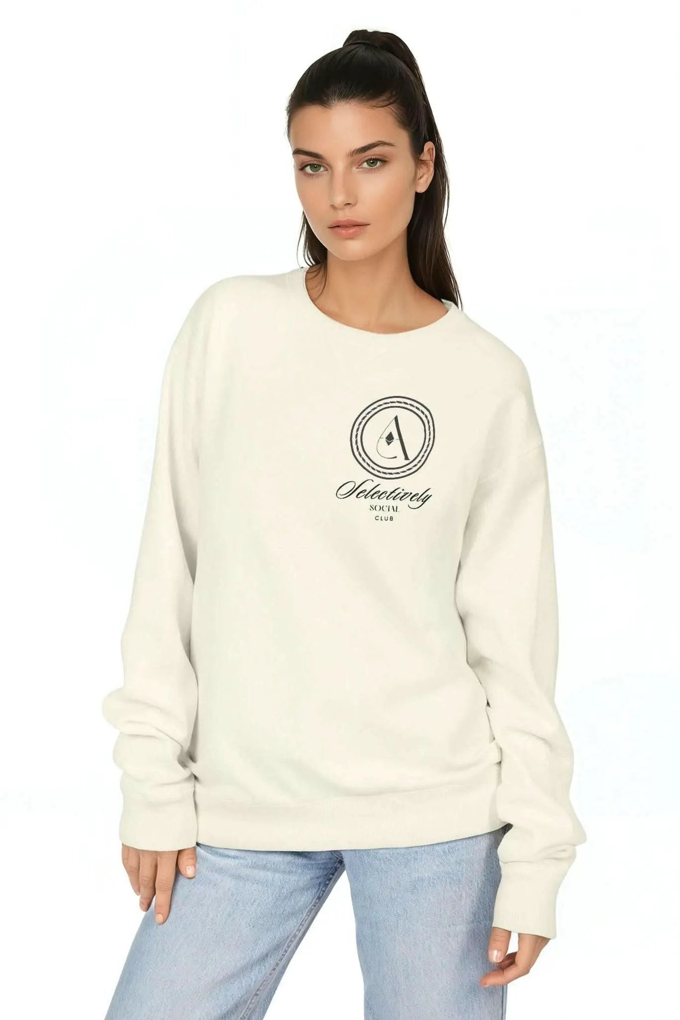 Heather Graphic Crewneck Sweatshirt by AKALIA