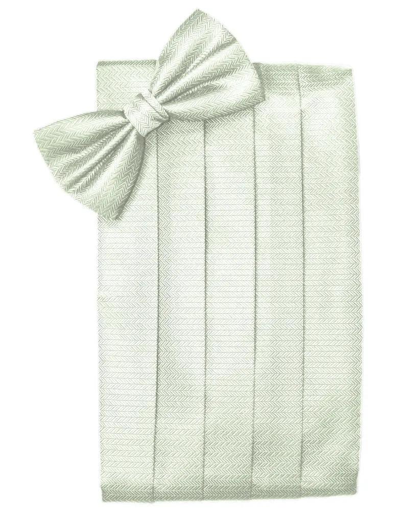 Set Herringbone Cummerbund & Bow Tie by Tux-USA