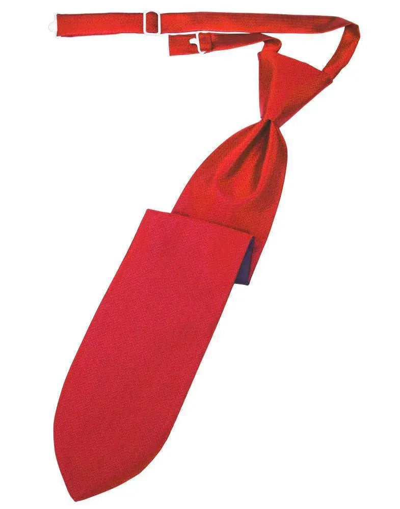 Necktie Herringbone Formal Poly Woven Pre-Tied Assorted Colors by Tux-USA